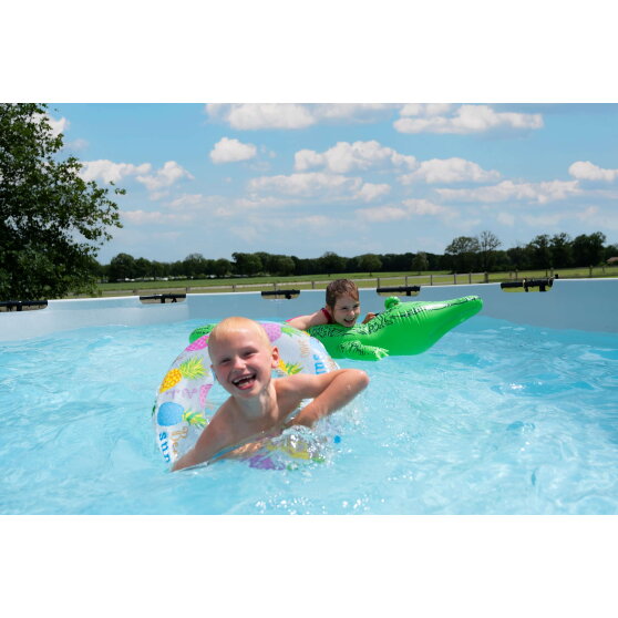 EXIT Black Leather pool &oslash;450x122cm med filterpumpe - sort