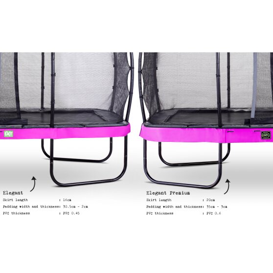 EXIT Elegant Premium trampoline 214x366cm with Deluxe safetynet - purple