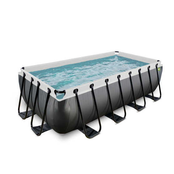 EXIT Black Leather pool 400x200x100cm med sandfilterpumpe - sort