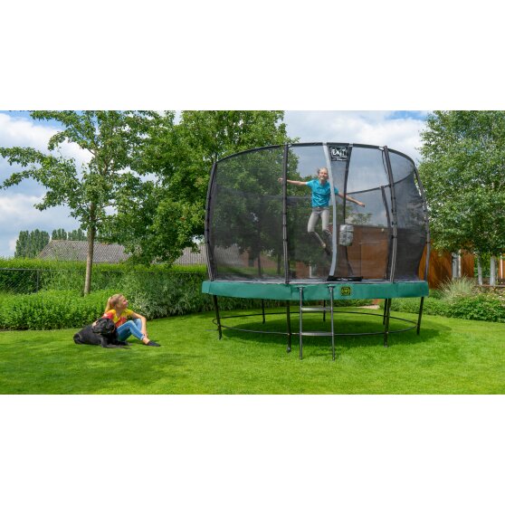 EXIT Elegant trampolin ø427cm med Economy sikkerhedsnet - grøn