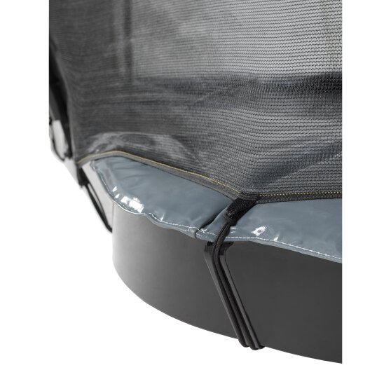 EXIT Supreme ground level trampoline ø427cm with safety net - grey