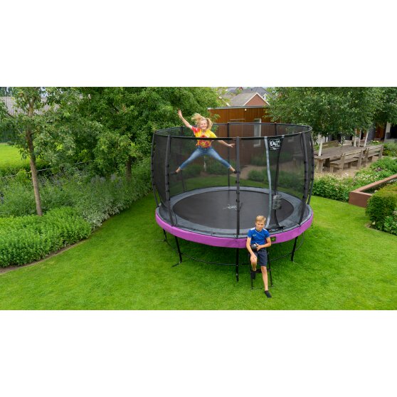 EXIT Elegant Premium trampolin ø427cm med Deluxe sikkerhedsnet - lilla