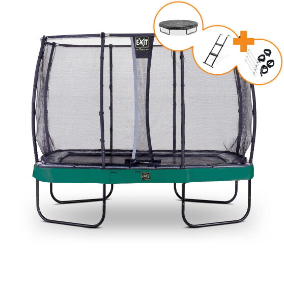 EXIT Elegant Premium trampolin komplet sæt 214x366cm - grøn