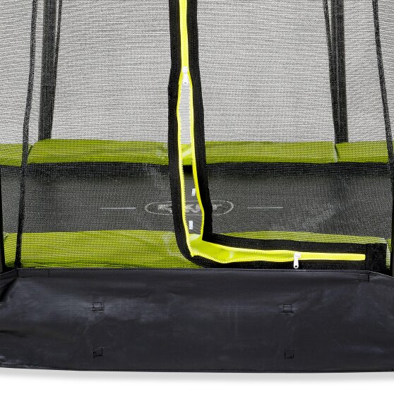 EXIT Silhouette nedgravet trampolin 214x305cm med sikkerhedsnet - grøn