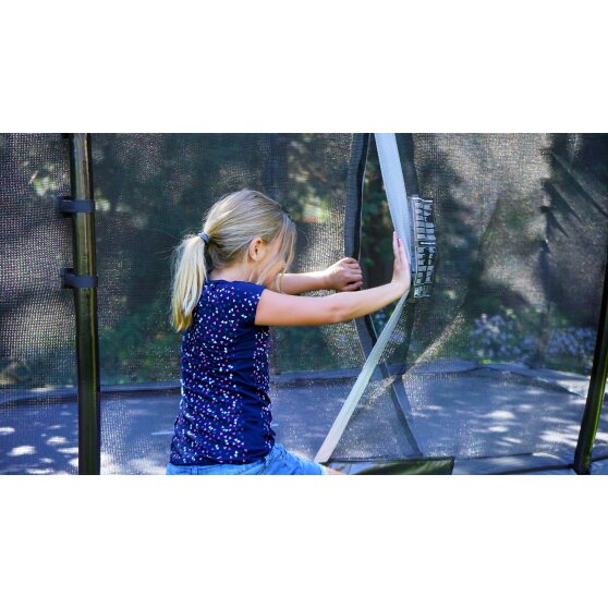 EXIT Elegant trampoline 214x366cm with Economy safetynet - red