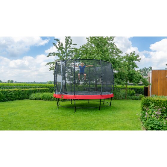 EXIT Elegant trampolin ø253cm med Economy sikkerhedsnet - rød