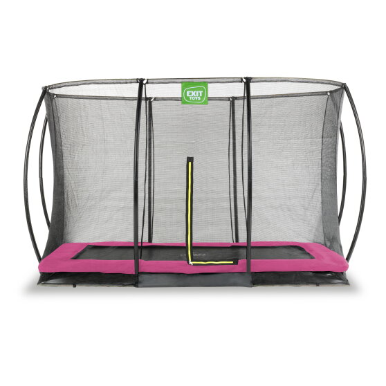 EXIT Silhouette nedgravet trampolin 244x366cm med sikkerhedsnet - lyserød