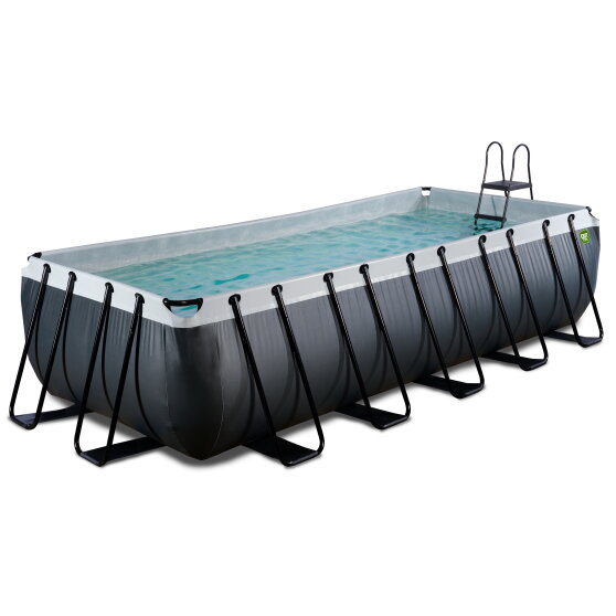 EXIT Black Leather pool 540x250x122cm med sandfilterpumpe - sort