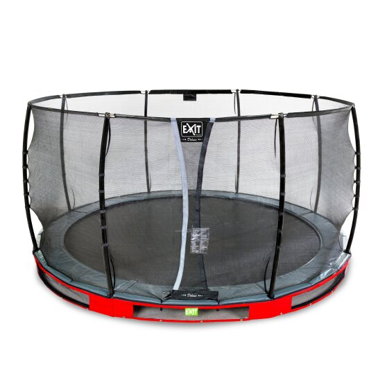 EXIT Elegant Premium ground trampoline ø427cm with Deluxe safety net - red