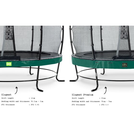 EXIT Elegant Premium trampoline ø305cm with Deluxe safetynet - green