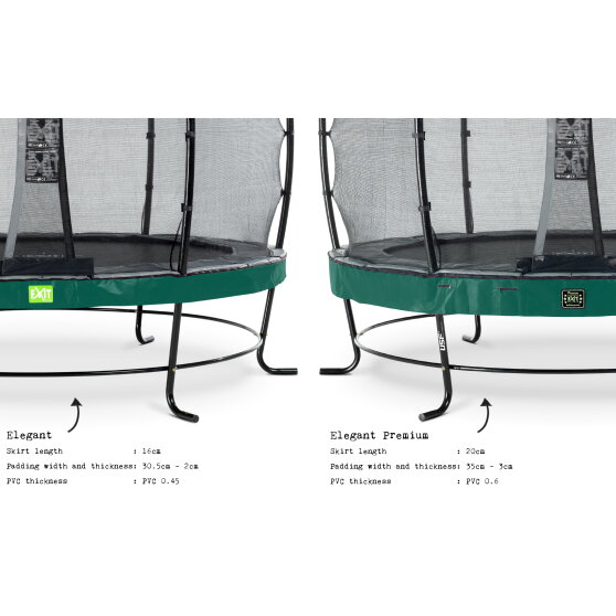 EXIT Elegant Premium trampolin komplet sæt ø305cm - grøn