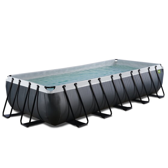 EXIT Black Leather pool 540x250x100cm med filterpumpe - sort