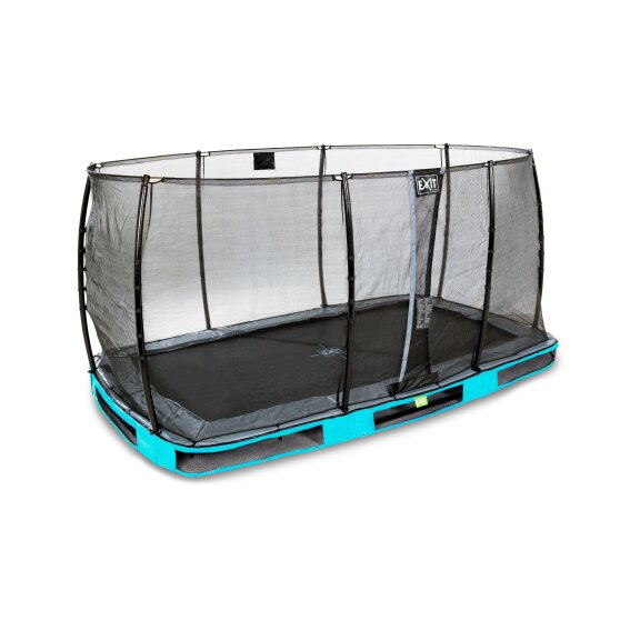 EXIT Elegant ground trampoline 244x427cm with Economy safety net - blue