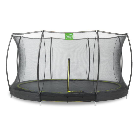 EXIT Silhouette nedgravet trampolin ø427cm med sikkerhedsnet - sort