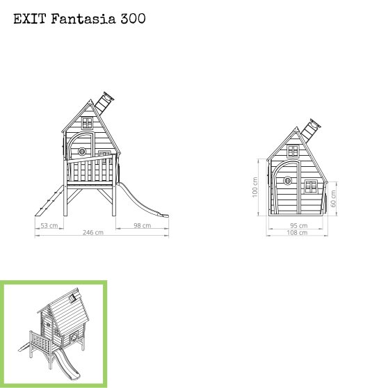 EXIT Fantasia 300 wooden playhouse - natural