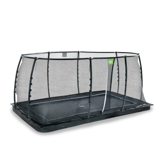 EXIT Dynamic trampolin i jordniveau 275x458cm med sikkerhedsnet - sort