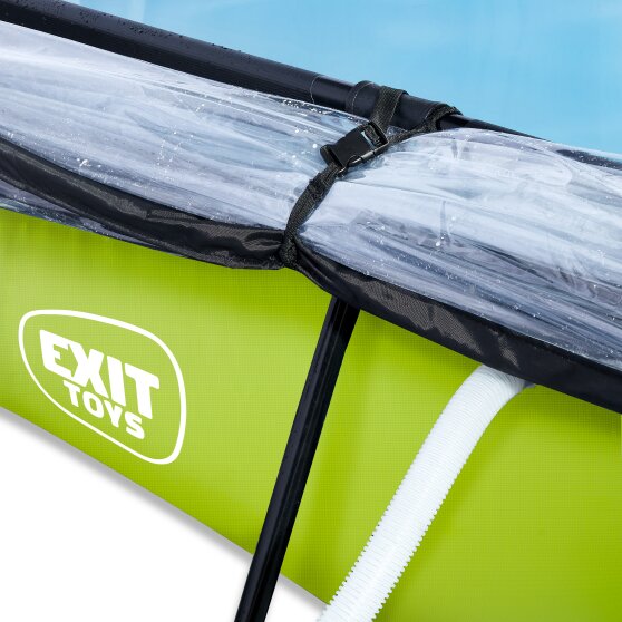 EXIT Lime pool 300x200x65cm med filterpumpe og poolskærm og baldakin - | EXIT Toys