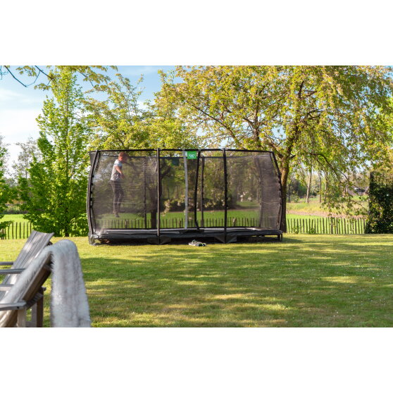 EXIT Allure Premium nedgravet trampolin 214x366cm - sort