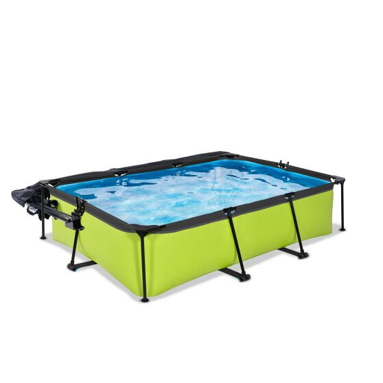 EXIT Lime pool 300x200x65cm med filterpumpe og poolskærm og baldakin - grøn