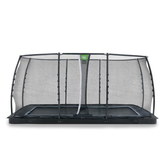 EXIT Dynamic trampolin i jordniveau 275x458cm med sikkerhedsnet - sort