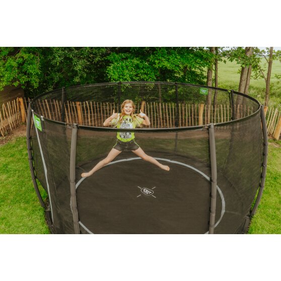EXIT Dynamic trampolin i jordniveau ø366cm med - sort | EXIT Toys