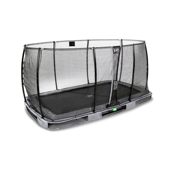 EXIT Elegant ground trampoline 244x427cm with Economy safety net - grey