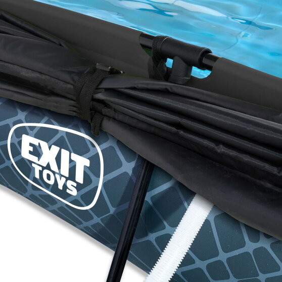 EXIT Stone pool 300x200x65cm med filterpumpe og baldakin - gr&aring;