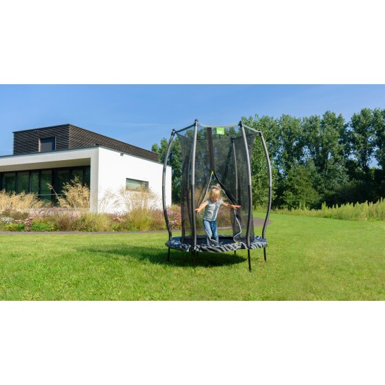 EXIT Tiggy junior trampolin med sikkerhedsnet ø140cm - sort/grå