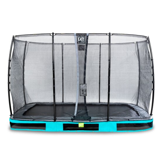 EXIT Elegant ground trampoline 244x427cm with Economy safety net - blue