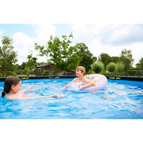 EXIT Black Leather pool ø360x122cm med filterpumpe - sort