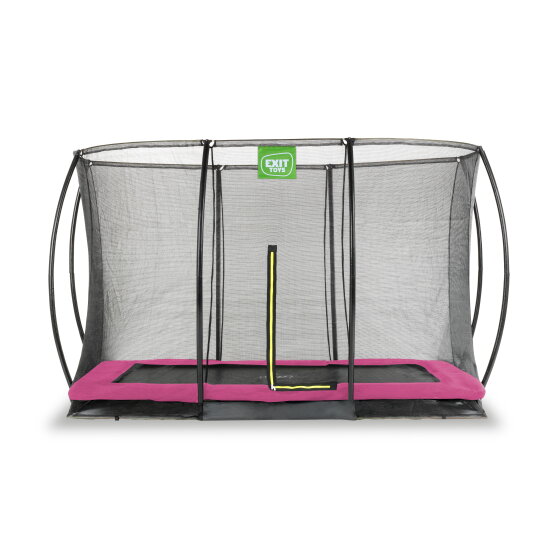 EXIT Silhouette nedgravet trampolin 214x305cm med sikkerhedsnet - lyserød
