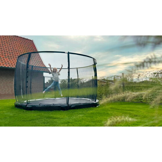 EXIT Allure Premium nedgravet trampolin ø427cm - grøn