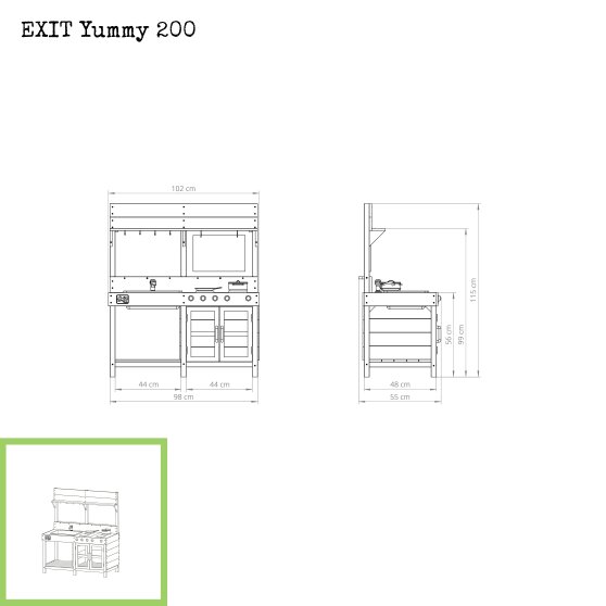 EXIT Yummy 200 wooden outdoor kitchen - natural