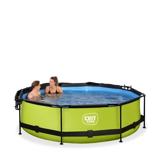 EXIT Lime pool ø300x76cm med filterpumpe og baldakin - grøn