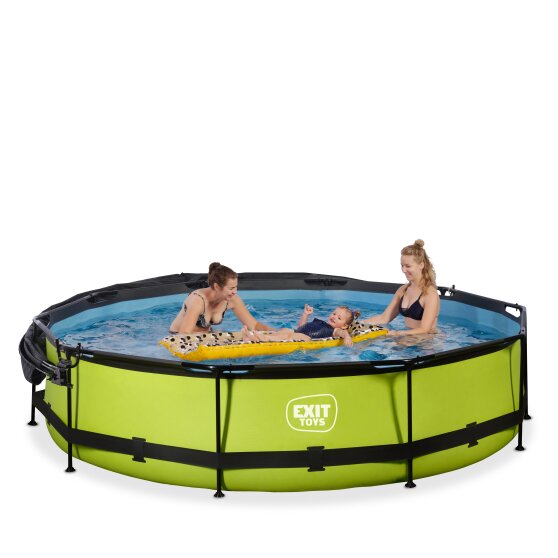EXIT Lime pool ø360x76cm med filterpumpe og baldakin - grøn