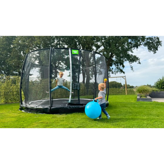 EXIT Allure Premium nedgravet trampolin ø427cm - grøn