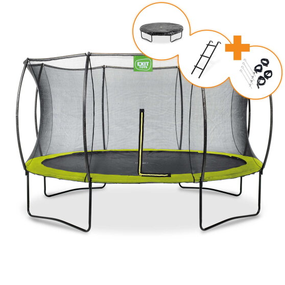 EXIT Silhouette trampolin ø366cm - grøn + gratis tilbehørssæt