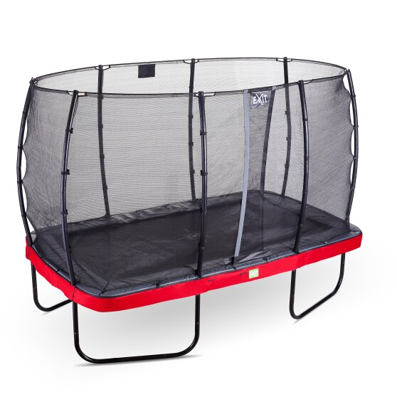 EXIT Elegant trampoline 244x427cm with Economy safetynet - red