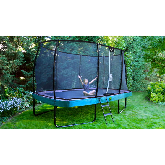 EXIT Elegant Premium trampolin komplet sæt 244x427cm - grøn