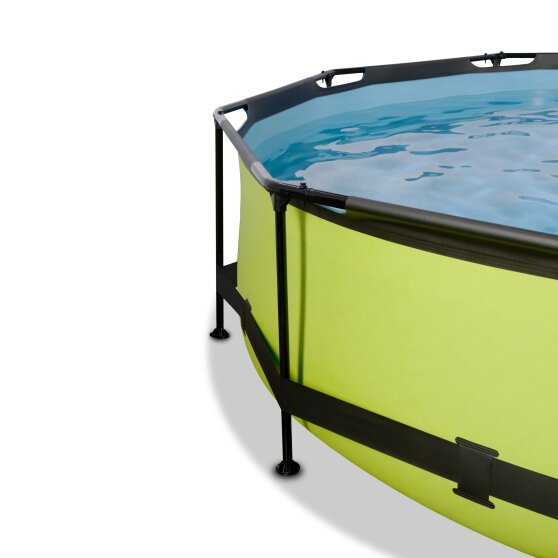 EXIT Lime pool ø300x76cm med filterpumpe og baldakin - grøn