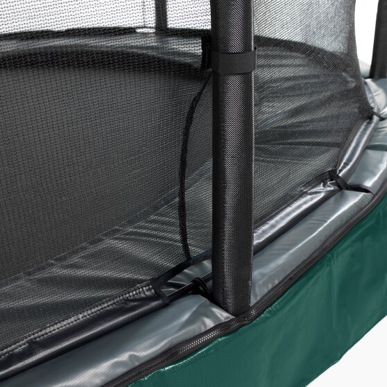 EXIT Elegant Premium ground trampoline 214x366cm with Deluxe safety net - green