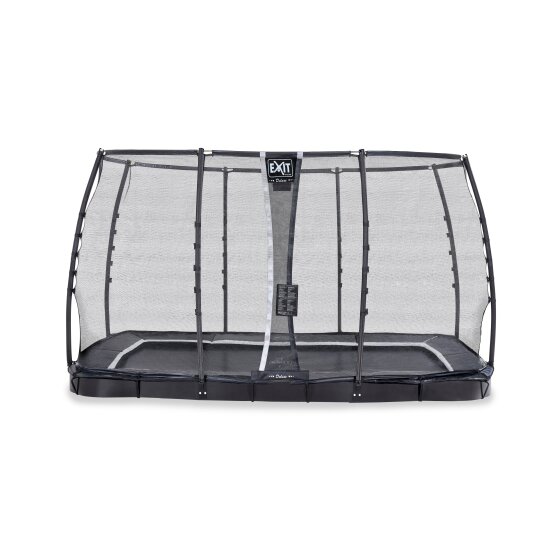 EXIT Supreme ground level trampoline 214x366cm with safety net - black