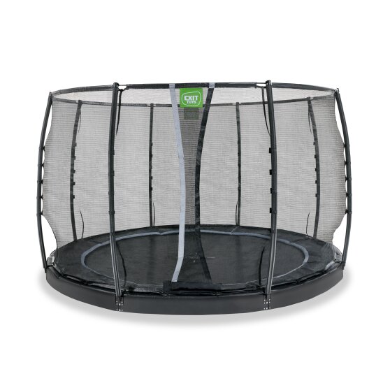 EXIT Dynamic trampolin i jordniveau ø305cm med sikkerhedsnet - sort