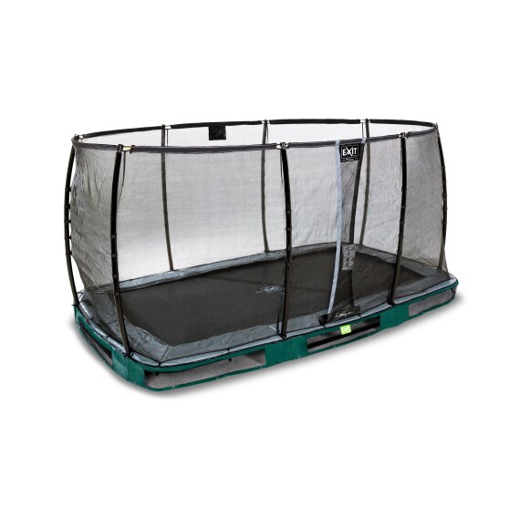 EXIT Elegant Premium ground trampoline 244x427cm with Deluxe safety net - green