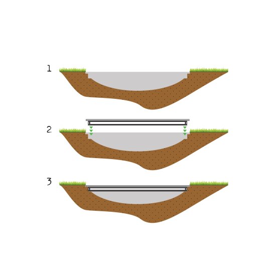 EXIT Supreme ground level trampoline ø427cm with safety net - grey