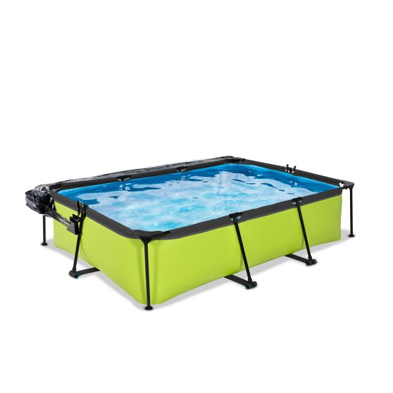 EXIT Lime pool 300x200x65cm med filterpumpe og poolskærm - grøn