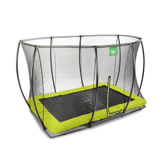 EXIT Silhouette nedgravet trampolin 244x366cm med sikkerhedsnet - grøn