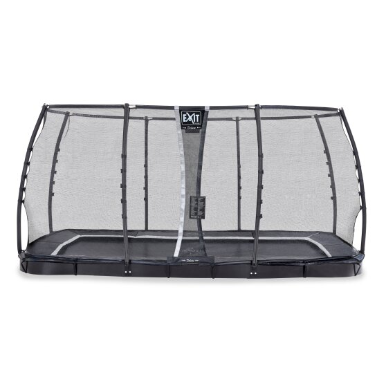 EXIT Supreme ground level trampoline 244x427cm with safety net - black