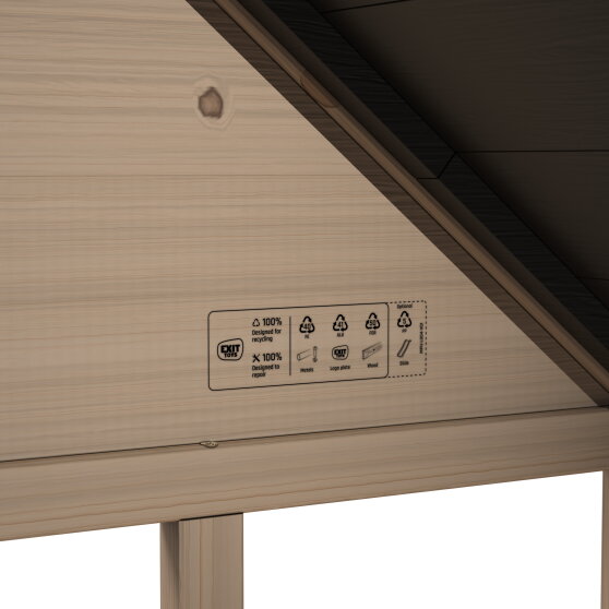 EXIT Panorama 500 legehus i træ med rutsjebane og sandkasse