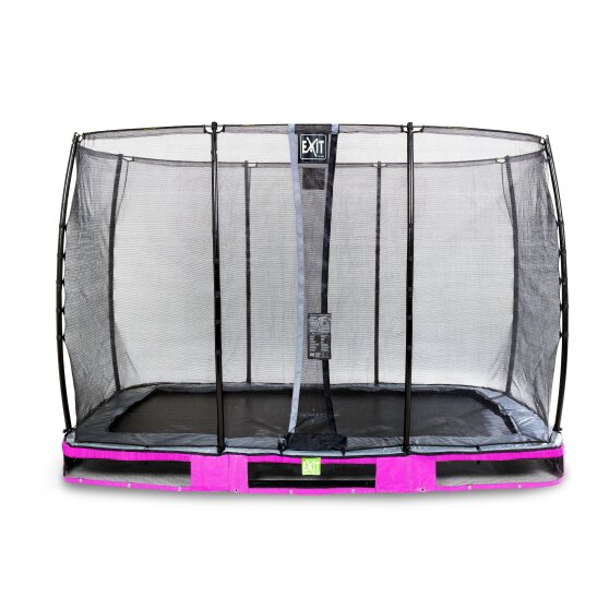 EXIT Elegant ground trampoline 214x366cm with Economy safety net - purple